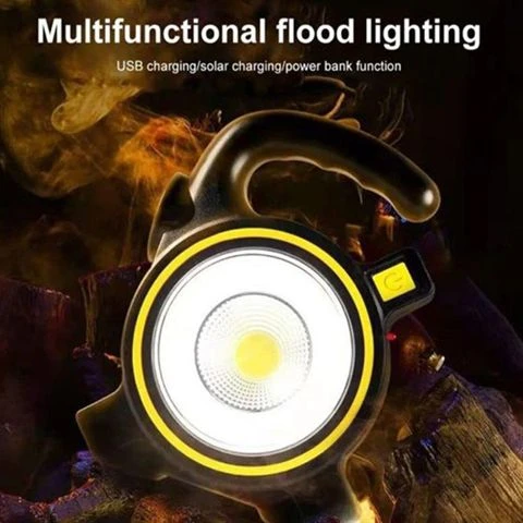 פנס נטען+סולרי עם ידית