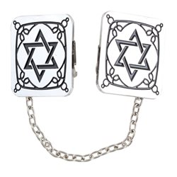 קליפס לטלית ניקל מגן דויד 3X3 ס מ עם שרשרת