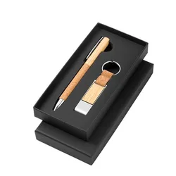 מחזיק מפתחות מתכת ובמבוק משולב עם רצועת שעם טבעי